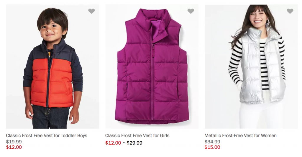 Old Navy: Flannel Shirts $12 Today Only & Frost Free Vests $12 For Kids & $15 For Adults!