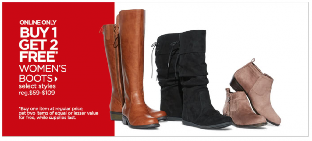 WOW! Buy 1 Get 2 FREE Women’s Boots At JCPenney! HOT!