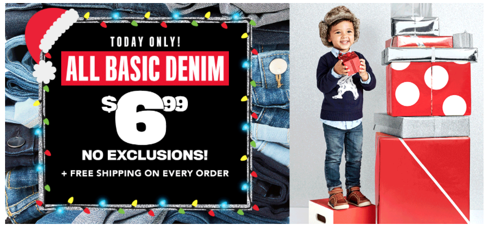 EXTENDED! $6.99 Basic Denim At The Children’s Place Today Only, December 5th!