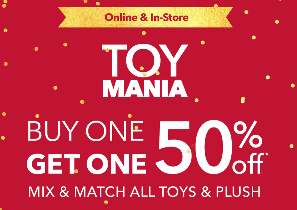 Toy Mania At Shop Disney! Buy One Get One 50% Off! Mix & Match All Toys & Plush!