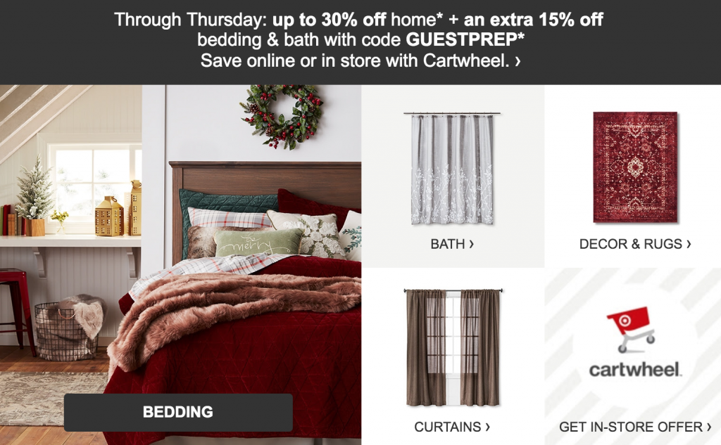Target: 30% Off Home Plus An Extra 15% Off Bedding & Bath Today Only!