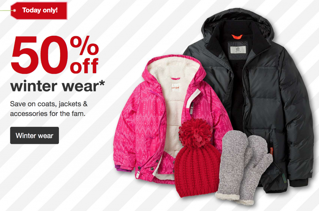 Target: 50% Off Winter Wear For The Whole Family Today Only!