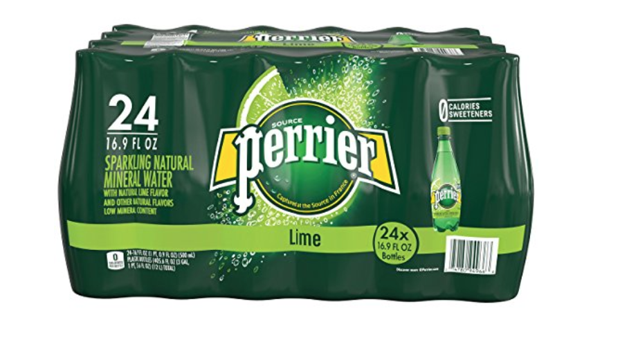 PERRIER Lime Flavored Sparkling Mineral Water 24-Pack Just $11.88!