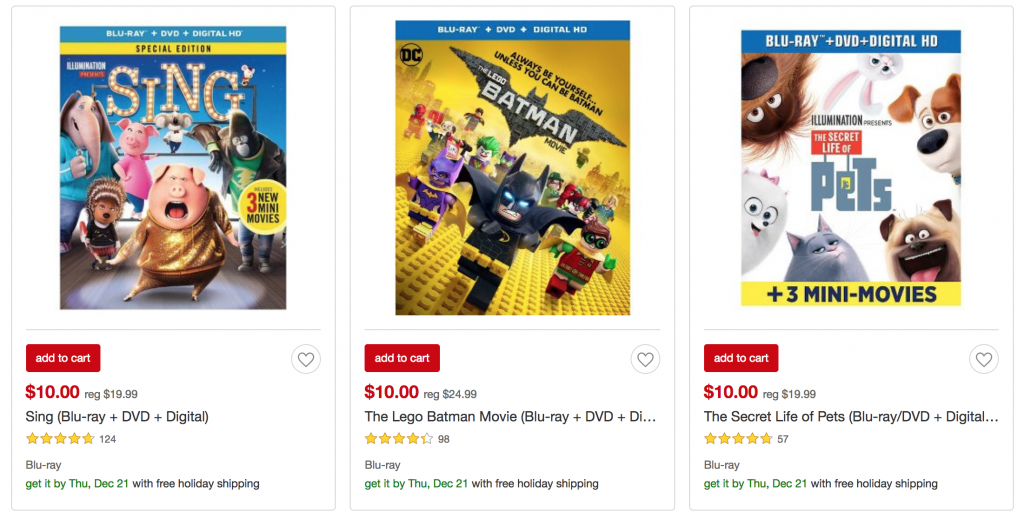 $10 Movie Sale At Target! Hot Titles Like LEGO Batman, Hidden Figures, & More!