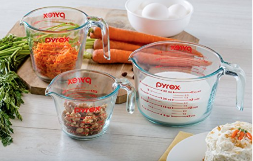 Pyrex 3-Piece Glass Measuring Cup Set Just $12.04! (Reg. $20.47)