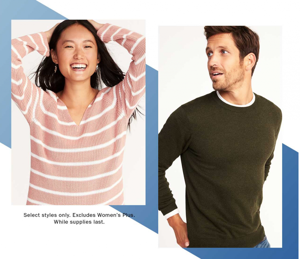 $12.00 Sweaters For Men & Women Today Only At Old Navy!