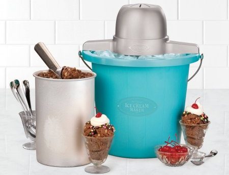 Nostalgia Electrics 4-Quart Blue Bucket Electric Ice Cream Maker—$27.23!