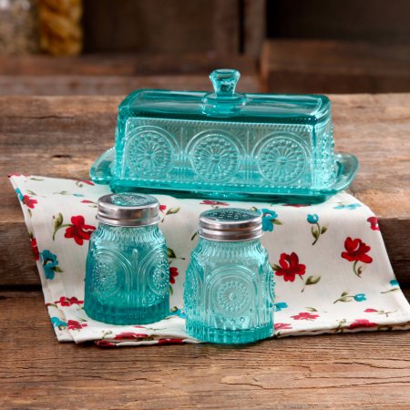 The Pioneer Woman Adeline Glass Butter Dish with Salt & Pepper Shaker Set Only $11.88! (Reg $36.67)