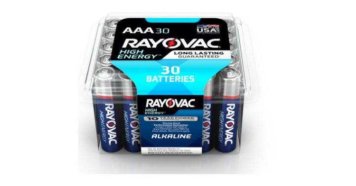 Rayovac High Energy Alkaline AAA Batteries (30-Pack) Only $5.48! Get Ready for Christmas Toys!
