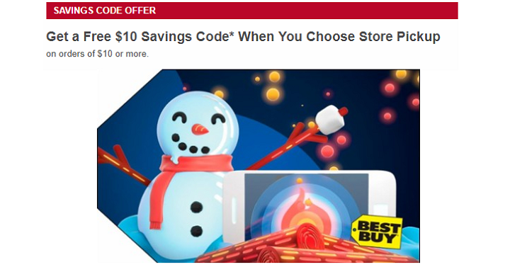 Best Buy: FREE $10 Savings Code With In-Store Pick Up of $10 or More Purchase!