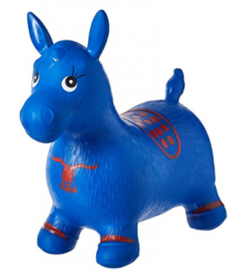 Blue Horse Hopper, Pump Included (Inflatable Space Hopper, Jumping Horse, Ride-on Bouncy Animal) $19!