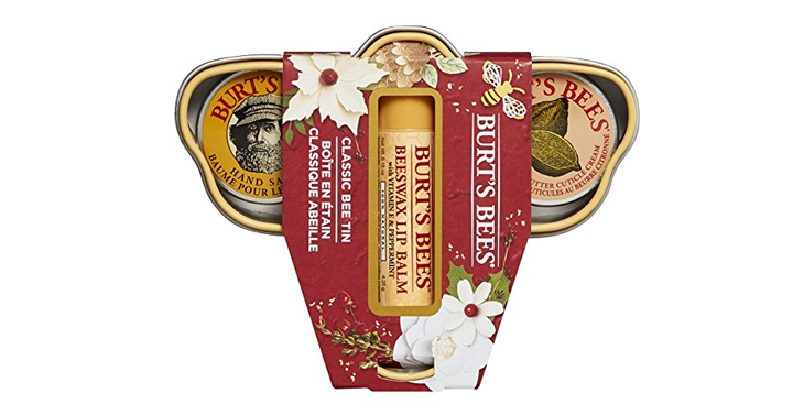Burt’s Bees Classic Bee Tin Holiday Gift Set 3 Products in Box – Just $6.79!