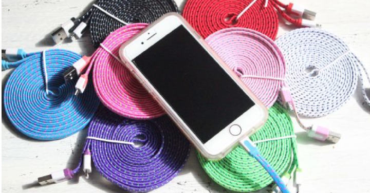10 Foot iPhone and Android Cable Just $3.99! Tons Of Colors!