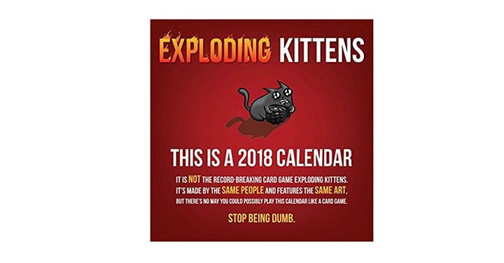 Exploding Kittens 2018 Wall Calendar – Just $6.46!
