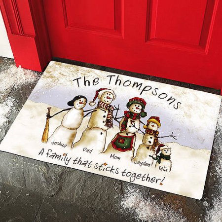 Walmart: Personalized Snowmen Stick Family Doormat Only $10.00! (Reg $19.97)