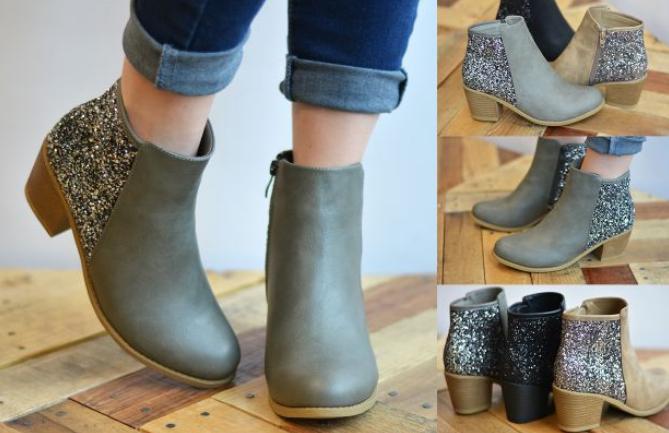 Glitter Heeled Booties – Only $26.99!