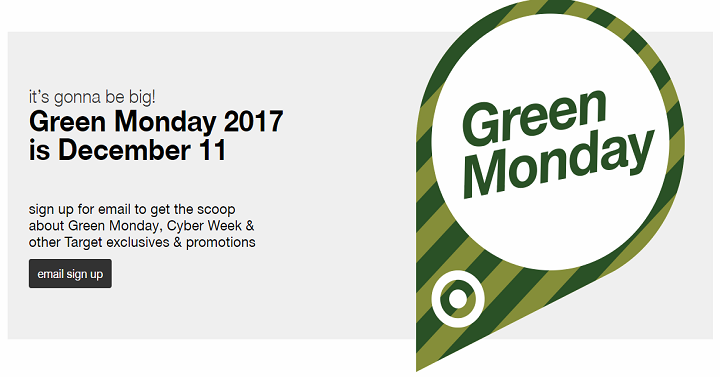 Save $20 Off Your $100 Purchase at Target on Green Monday! (Dec 11th)