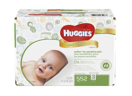 Huggies Natural Care Baby Wipes, Sensitive, Unscented, 3 Refill Packs, 552 Count – Only $8.55!