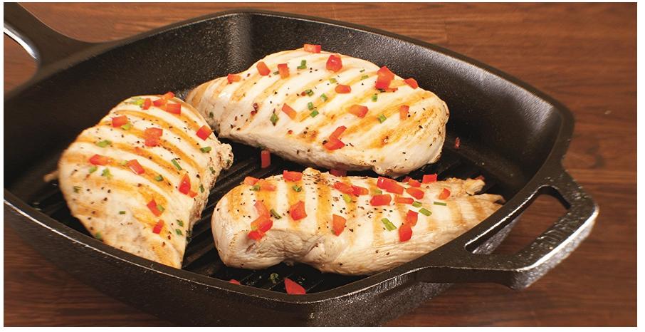 Lodge Cast Iron Square Grill Pan, Pre-Seasoned (10.5-inch) – Only $12.99!