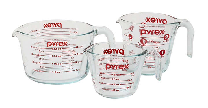 Pyrex 3-Piece Glass Measuring Cup Set – Just $17.16!