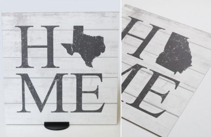 Farmhouse Style Metal State Home Sign – Only $5.99!
