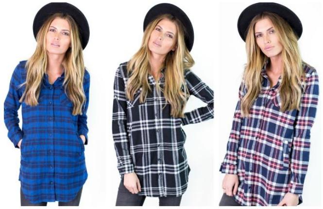 Oversized Flannel Tunic – Only $19.99!
