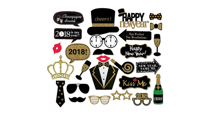 Funny 2018 Happy New Years Photo Booth Props – Just $14.96!