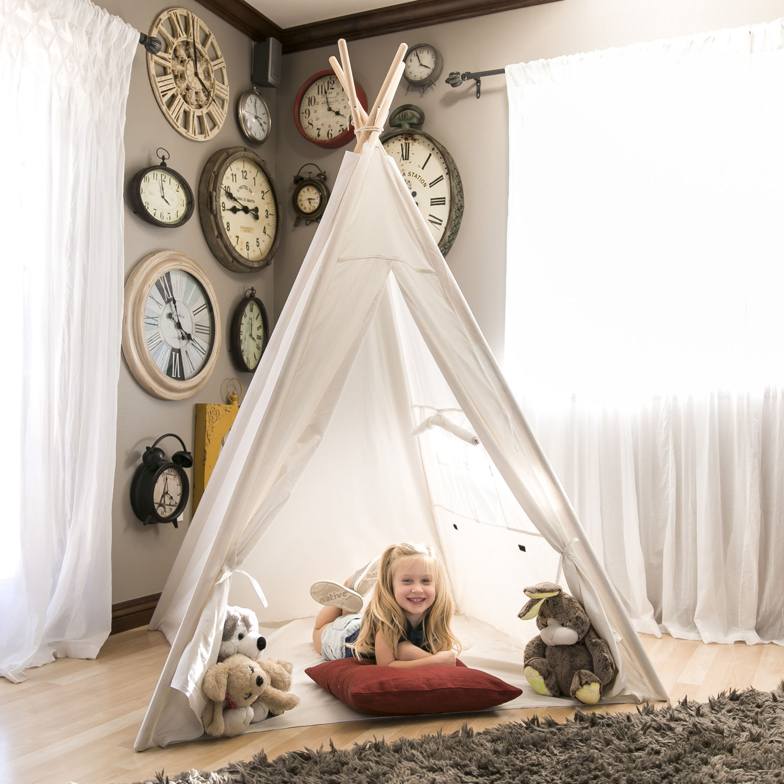 6 Foot White Teepee Play Tent Only $44.94!