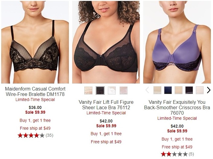 Bras and Bralettes Only $5.00 After Macy’s BOGO Free Sale! Free Shipping With Beauty Item!!