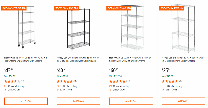TODAY ONLY Save Up To 50% Off Select Storage & Shelving at Home Depot!