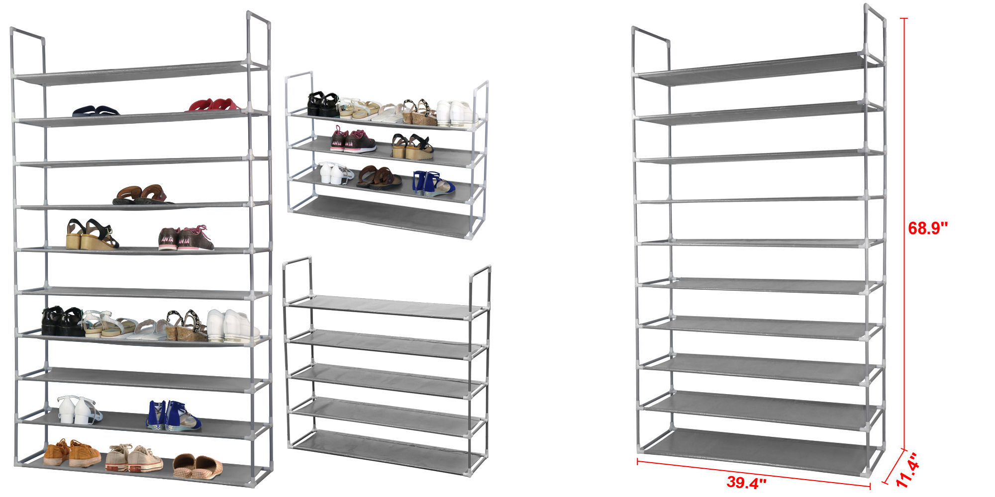 10 Tier Shoe Rack Organizer Just $14.99! Room For 50 Pairs!