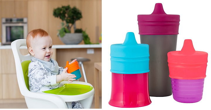 Boon Snug Silicone Sippy Lids (Pink/Purple/Blue) Set Only $2.86!