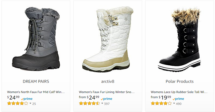 Women’s Snow Boots Starting at $19.99 on Amazon!