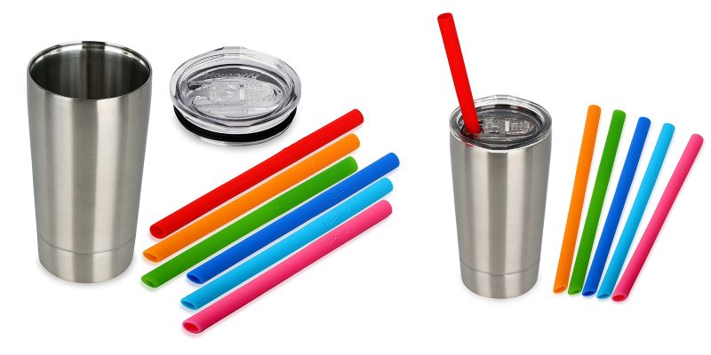 Double Wall Stainless Steel Toddler Tumbler With Silicone Straw Only $8.99!