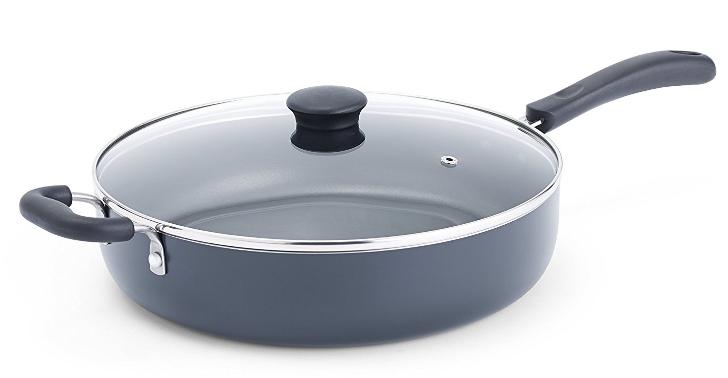 T-fal Nonstick Jumbo Saute Pan with Glass Lid – Only $14.99!