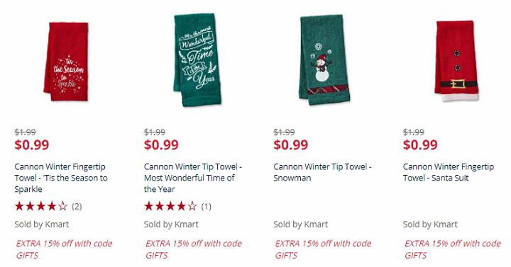 Kmart: Christmas Hand Towels Only $.84 Each!