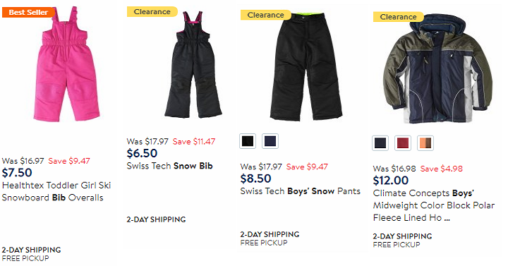 Walmart: Snow Bibs, Pants & Jackets on Clearance Starting at $6.50!