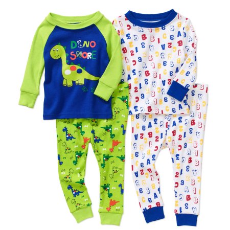Walmart: Baby Toddler Boy Tight Fit Cotton Pajama 4 Piece Set Only $7.50!