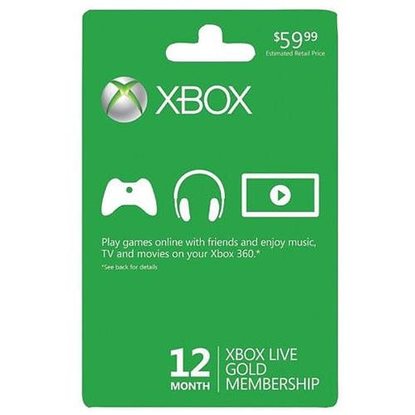 Xbox Live 12 Month Gold Membership Only $41.99! Or $50 Google Gift Card Only $44 + FREE Shipping!