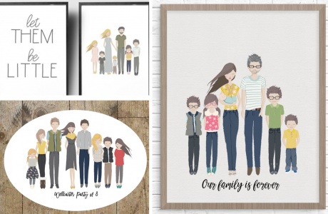 Personalized Whimsical Family Portrait Only $12.99!