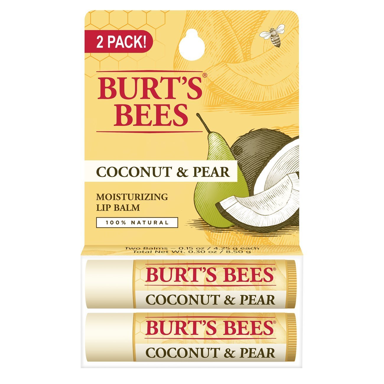 Burt’s Bees 100% Natural Moisturizing Lip Balm (Coconut & Pear) 2 Pack Only $3.70 Shipped!