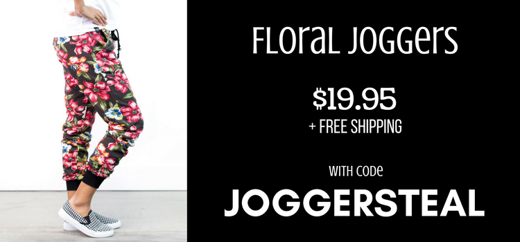 Style Steals at Cents of Style! CUTE Floral Joggers for $19.95! FREE SHIPPING!