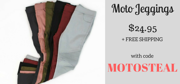 Style Steals at Cents of Style! CUTE Moto Jeggings for $24.95! FREE SHIPPING!