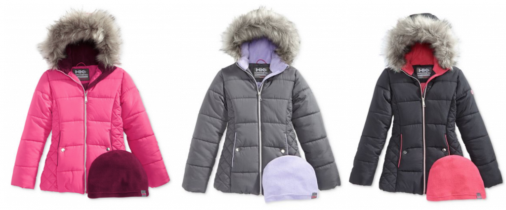 Hooded Puffer Jacket with Faux-Fur Trim W/ Hat For Girls Just $24.99! (Reg $85.00)