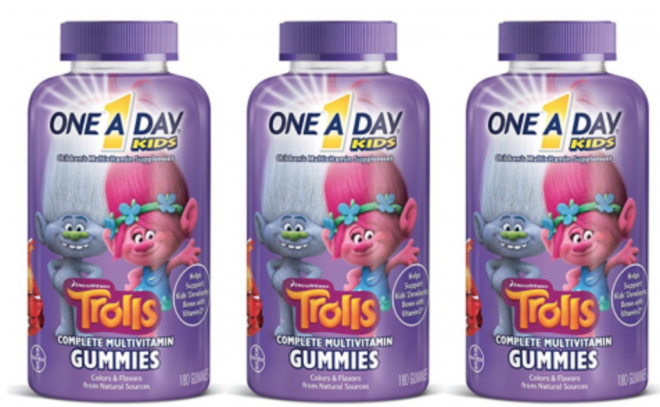 One A Day Kids Trolls Gummies 180-Count Just $7.37 Shipped!