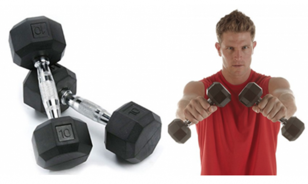 SPRI Deluxe Rubber Dumbbells 10lb 2-pack Just $28.37!