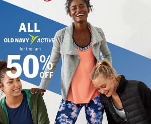 50% Off All Old Navy Active Merchandise For The Whole Family!
