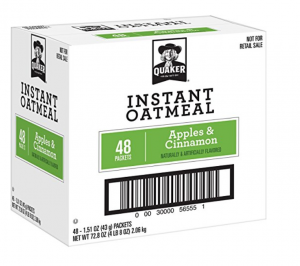 Quaker Instant Oatmeal, Apples and Cinnamon, 48 Count Just $5.49!