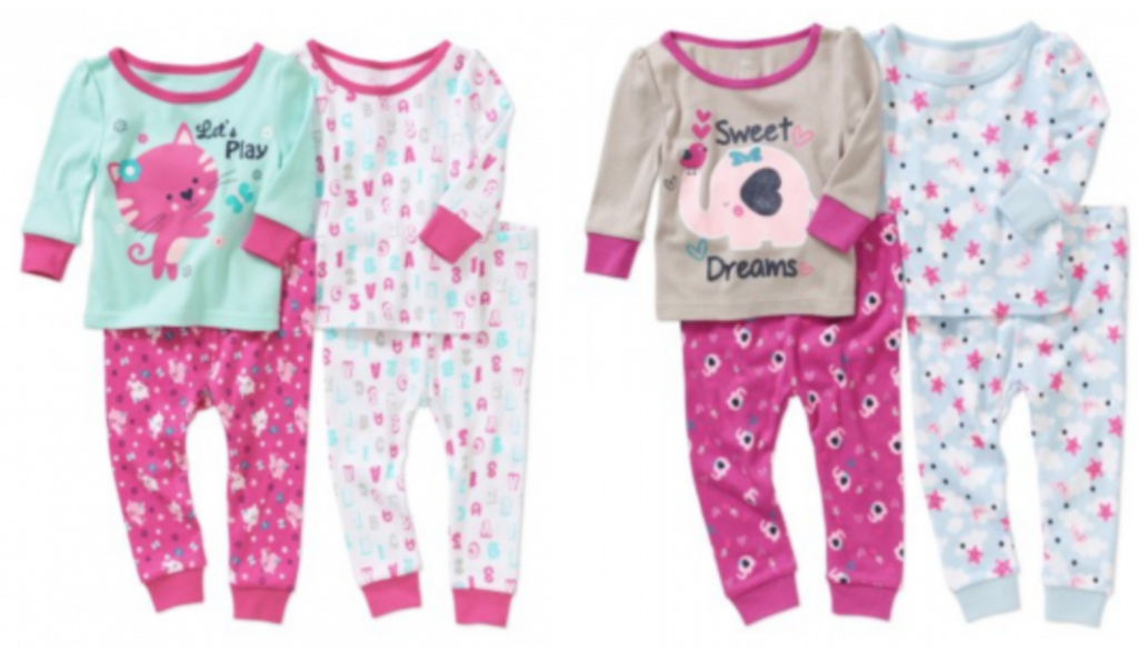 Newborn Baby Girl Cotton Tight Fit Pajamas  4-Piece Set Just $6.00!