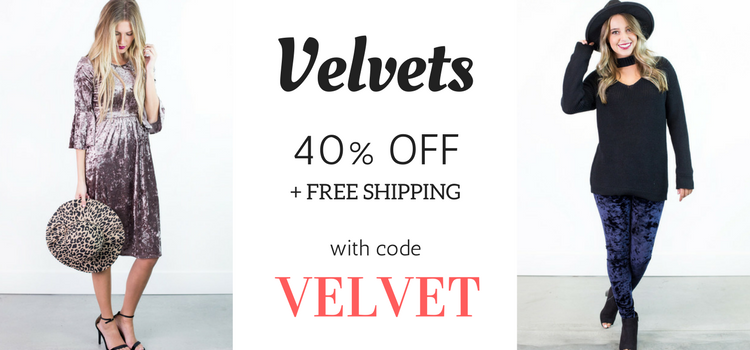 CUTE Velvet Items from Cents of Style! 40% Off with FREE Shipping!